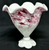 Gorgeous Unsigned Reikes Chalet-Style "Berries & Milk" Glass Vase &bull; 8.25" Diameter x 8.6" Tall - 2