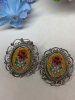 Micro Mosaic Glass Brooch & Two Mosaic Earrings - 4