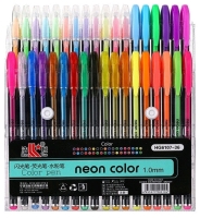 New Hao Yue 36 Pack of Neon Colour Gel Pens.