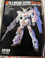 New Rx-0 Unicorn Gundam-Style Model. 1/44 Scale. Box Damaged From Transit. All Pieces Appear Present and Undamaged.