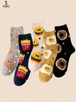 5 New Pairs of Women's Food Socks. No Size Listed.