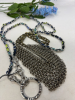 Outstanding Chainmail Choker Necklace / Vera Bradley Indigo Pop / 2 Pierced Earrings - 5