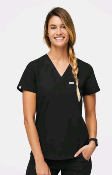 New | Figs Catarina One-Pocket Scrub Top Womens Size: 2XL - Colour: Black | * Retails $58 *