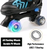 New Power Superb Kids Roller Skates with Light Up Wheels (Black/Blue) Sz Med Adjustable up to 4 sizes US 1-4 - 4