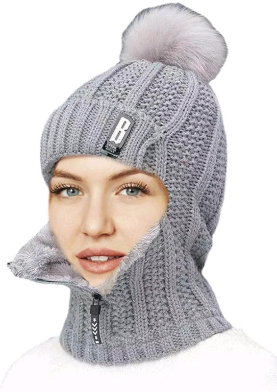New | Women's Winter Balaclava w/Pompom