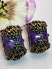Three Stunning Earrings Statement Czeck / Oil Slick Mystic Watermelon AB / Emerald Peridot Rhinestones - 3