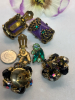 Three Stunning Earrings Statement Czeck / Oil Slick Mystic Watermelon AB / Emerald Peridot Rhinestones - 5