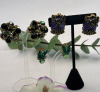 Three Stunning Earrings Statement Czeck / Oil Slick Mystic Watermelon AB / Emerald Peridot Rhinestones - 6