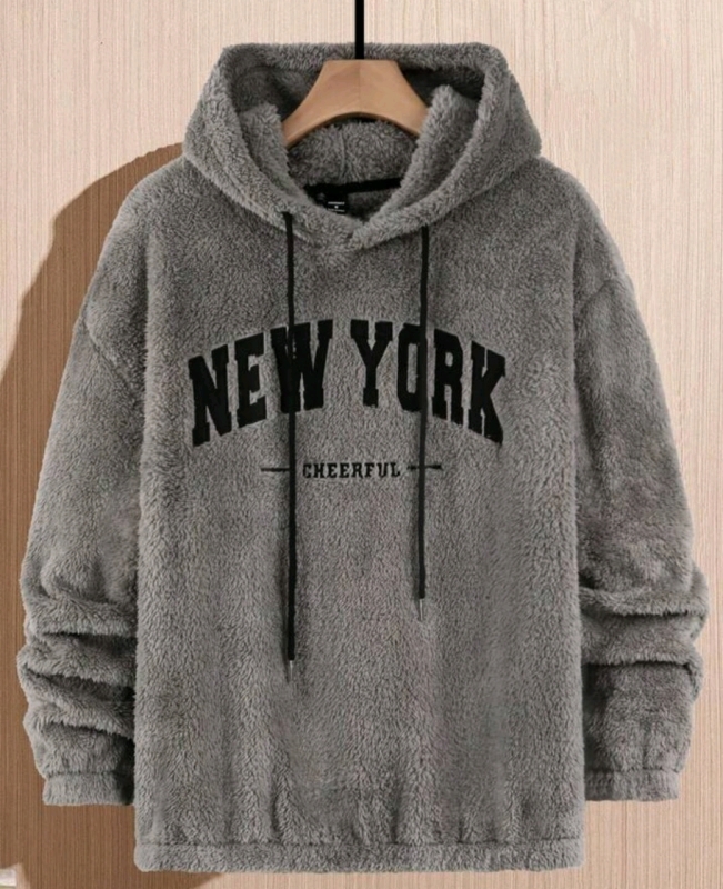 New Manfinity Men's Plus Size M Letter Printed Drop Shoulder Hoodie With Drawstring