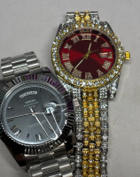 Two New Watches NIBOSI & Rhinestone Pave Both Calendars