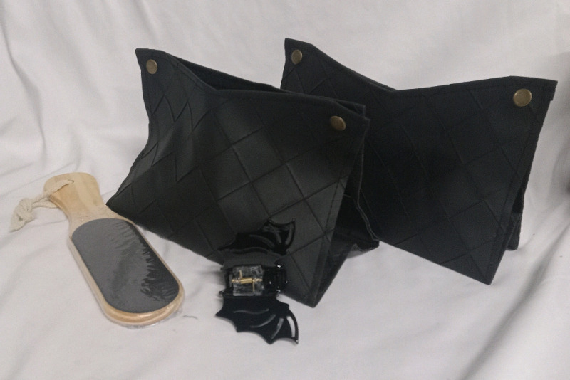 New | Women's Health & Beauty Black Themed | Comes w/ 2 Makeup Bags, Foot Scrub & Bat Hair Clip