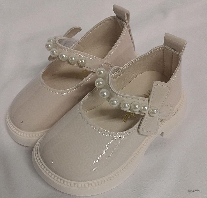 New | Child's Size 7 Dress Shoes w/ Pearlescent Beads & Bow