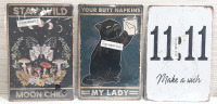 2 New Indoor Metal Signs - 12"x8"