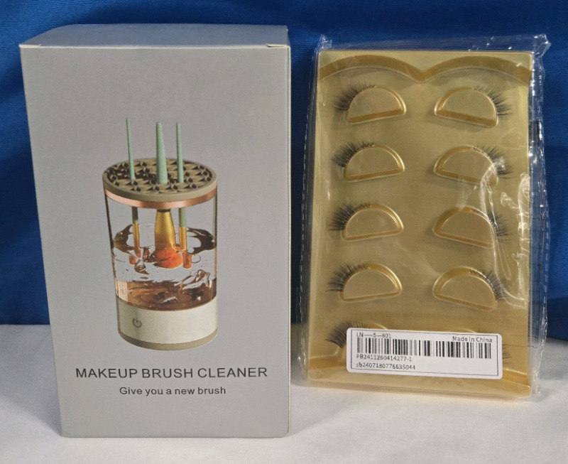 New | Womens Cosmetics Lot | Includes Electric Makeup Brush Cleaner & Eye Lash Extensions