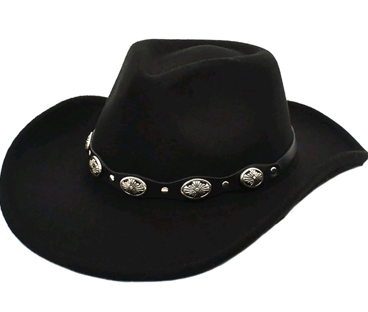 New | Malaxlx Western Felt Cowboy Hat W/ Wide Brim