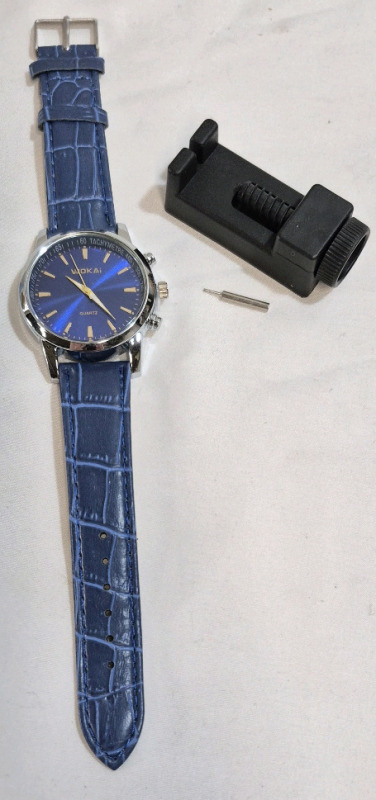 New Wokai Wrist Watch Blue Design Band 9" Long & Watch Tool