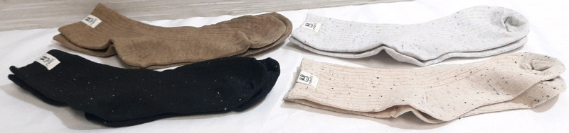4 New Pairs of Rabbit Socks, Gray, Black, Brown