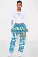 New: Women's XL - Von Dutch Multicolour Logo Jogger - Blue