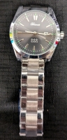New: Denvosi Stainless Steel Watch - Quartz Movement - Water Resistant - Band Measures 6.75"