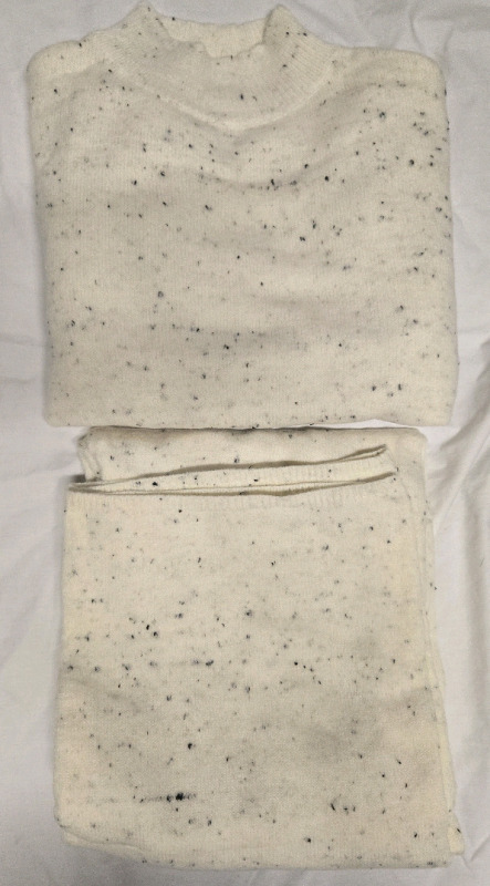 New 2 Pc | Thorw Over Comfy Knit Sweater & Sweat Pants W/ Speckle Design Womens Size:Small