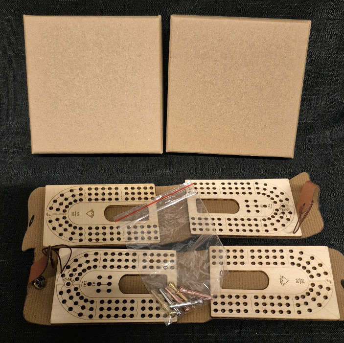 2 New Travel Cribbage Boards 9.5" Long