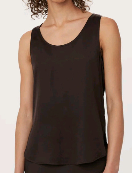 New | Frank & Oak The Satin Tank Top in Dark Chocolate Ladies Size:Large * Retails $79.50 *