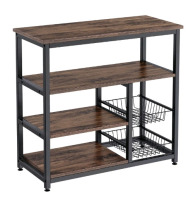 New | HOMEMAXS Kitchen Shelf Simple Assembly Steel &nd Wood Baker's Rack/ Utility Storage Shelf | * Retails 254.98 *
