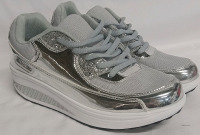 New | Women's Size 6 | Silver Chrome Sneakers w/ Sparkle Design