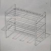 New | Metal 4 Layered Wall Mounted Shelf