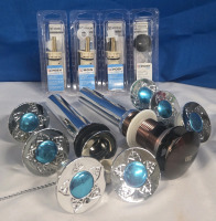 New | 10+ Pcs Assorted Plumbing Lot | Includes But Isnt Limited To; Replacement Drain Stoppers & Moen Single-Handle Replacement Cartridges