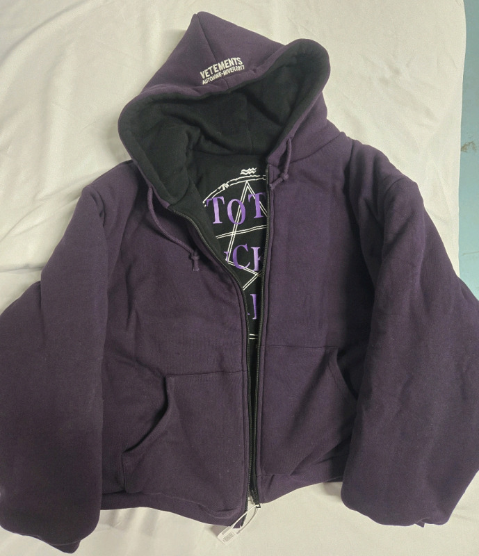 New | { Adults Only } Hoodie Vetements Reversible Oversized Bomber Hoodie Size: XL