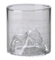 New | Small 3D Mountain Whiskey Glass | Measures 3 x 3"