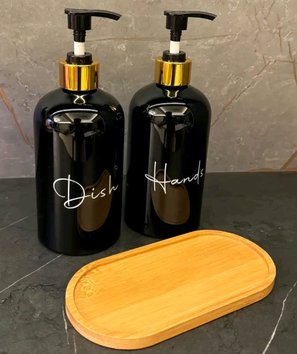 New | 3 Pc | Hand + Dishsoap Dispenser Set | Measures 8" Tall