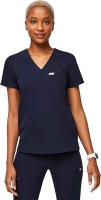 New Sz Small Petite FIGS Women's Catarina Petite Scrub Top - Navy Retails for $58