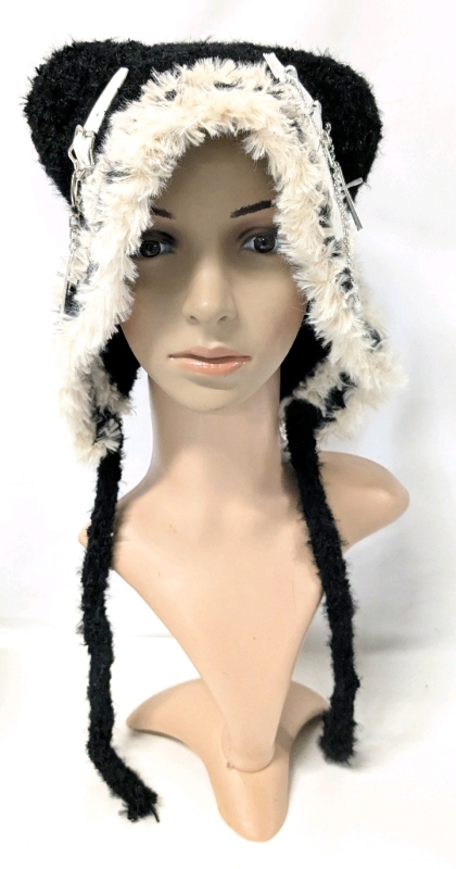 New Knitted Goth Punk Cat Ear Winter Hat | One Size Fits Most