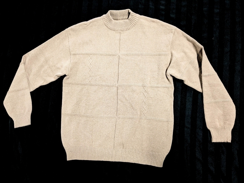 New Ladies Size Large Oversized Knit Sweater : Camel Colour
