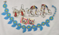 Unique Colourful Jewelry Lot - Earrings & Necklace