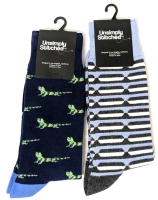 2 New Size W8-13/M8-12 SIMPLY UNSTITCHED Cotton Blend Socks