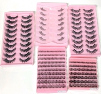 3 New Packs Falae Eyelashes & 2 Packs New Lash Extensions 20D-30D 0.07D 8-16 Mix