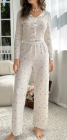 New sz Large Women's Pajama Pant Set Floral Pattern