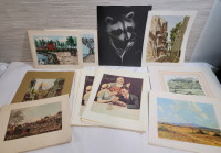Assorted Signed Prints & Large Lot Norman Rockwell " Orange Crush " Advertising Prints