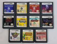 Eleven (11) Nintendo DS Video Games . Puzzle Kingdoms , Family Feud , Vs. 100 , Who Wants to be a Millionaire , Sims 2 Castaway plus more , See Photos