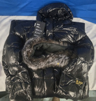 New | NGD Black Gold Puffer Coat / Windbreaker Jacket Womens Size:XL