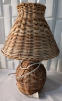 Wicker Table Lamp with Wicker Shade.