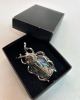 Rhinestone Beetle Cab Enamel Pau Shell Style Brooch - 6