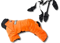 New Size Medium Lined Puffer Dog Jacket & Size Small Strappy Waterproof Dog Walking Boots : See Description for Measurements
