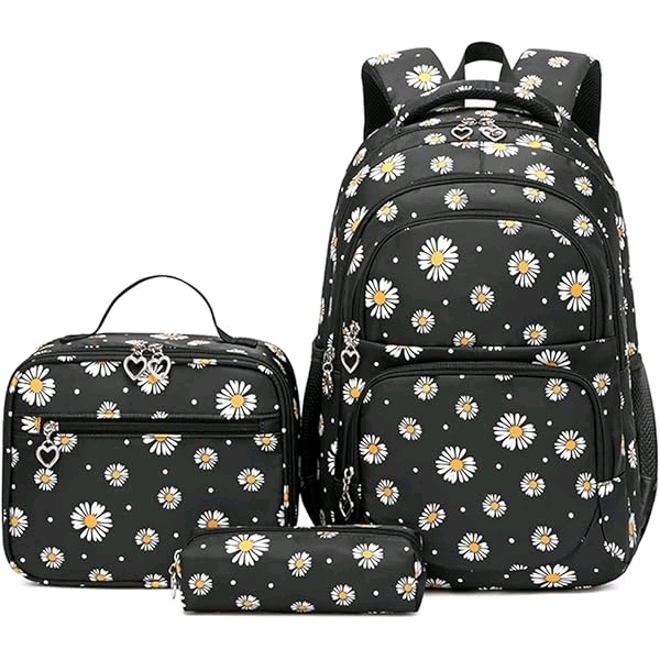 New 3-Piece Daisy Backpack, Lunch Bag & Pencil Kit Set