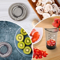 New Slicer Cup : Quick & Easy Manual Fruit Chopping Processor Kitchen Gadget with Slicing & Dicing Blades | 1&frac14; Cup Size | Retails $50+