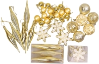 New 40-Piece Set of Shatterproof Gold Sparkling Hangings Ornaments | Up to 6" Long | Retails $40+