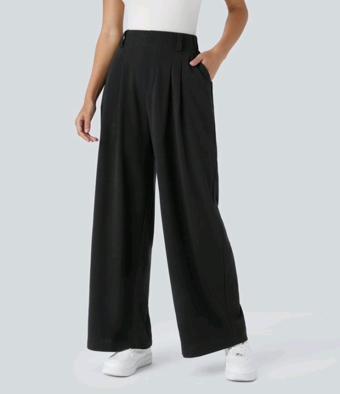 New Size XS (Tall) Halara Flex High Waisted Side Pocket Wide Leg Waffle Work Pants